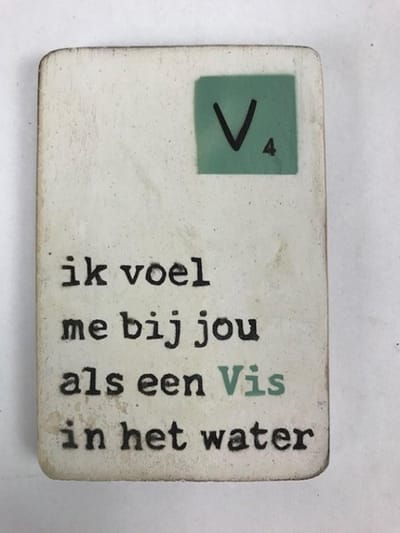 Houten Magneet 6x9 cm Vis