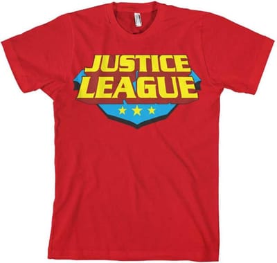 DC Comics Justice League Heren Tshirt -S- Classic Logo Rood