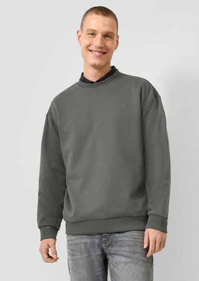 Ronde Hals Sweater met Geborduurd Logo QS
