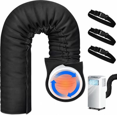 Daity 1 stuk - Isolatiehoes voor airconditionerslang - Wasbare isolatie, 150x53cm flexibele hoes voor de uitlaatpijp van de airconditioner, energiebesparende en warmte-isolerende bescherming voor luchtkanalen