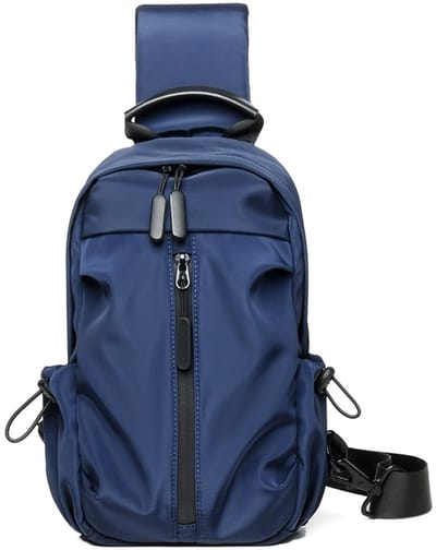 KZQ Lichte Sling Crossbody Rugzak Voor Heren En Dames Met Usb Oplaadpoort - Kleine Schoudertas Voor Reizen En Dagelijks Gebruik - Blauw