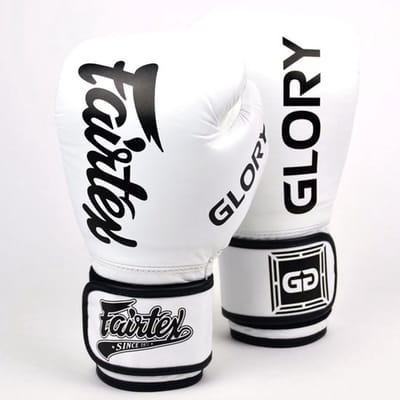 Fairtex x Glory BGVG1 Bokshandschoenen Wit/Zwart – 14 oz – Premium Leer