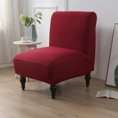 Effen Kleur Accent Armloze Stoelhoes Scandinavische Enkele Bankhoes Stretch Spandex Stoelhoezen Elastische Bankbeschermer