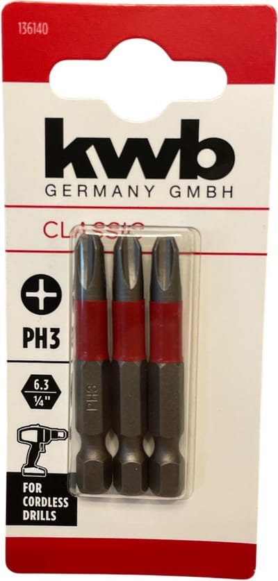 KWB 3 bitjes standaard 50mm PH3