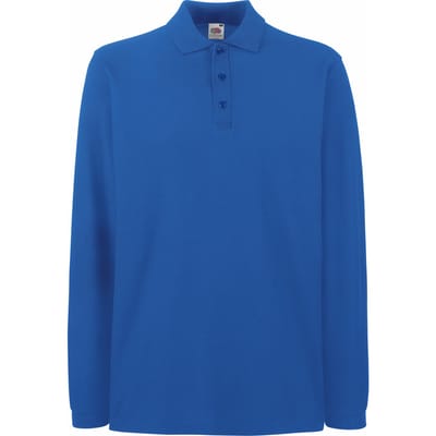 Fruit Of The Loom Heren Premium Poloshirt Met Lange Mouwen (Royaal Blauw)