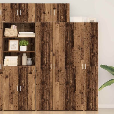vidaXL - Opbergkast - 2 - st - Oudhout - 70 - x - 42,5 - x - 185 - cm
