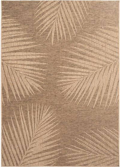 Timber – Bladmotief Beige met Sisal-Look – Binnen & Buiten Vloerkleed – Laagpolig