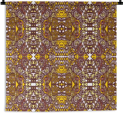 Wandkleed - Wanddoek - Patroon - Azteken - Mexico - 180x180 cm - Wandtapijt