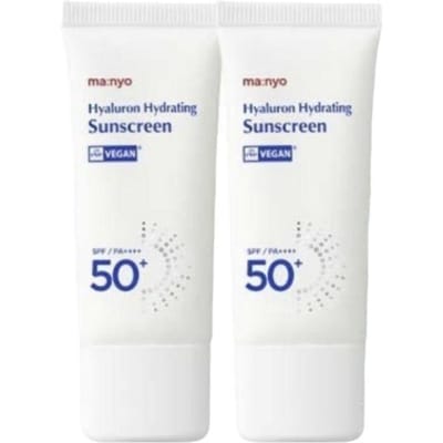 Ensemble Écran Solaire Hydratant à l'Acide Hyaluronique Manyo Factory SPF50+ PA++++ (35 ml x 2) Crème Solaire Hydratante Protection UV