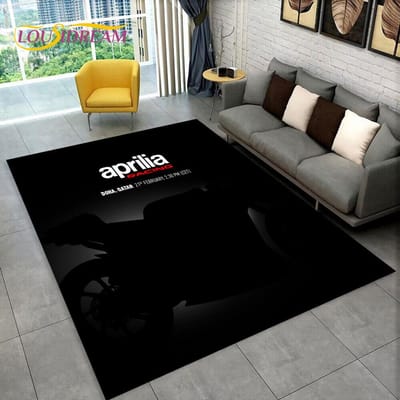 HD Aprilia Racing Motorfiets Logo Tapijt Vloerkleed voor Thuis Woonkamer Slaapkamer Bank Deurmat Decor, kinderkamer Vloerkleed Antislip Vloermat 3D 80*120cm