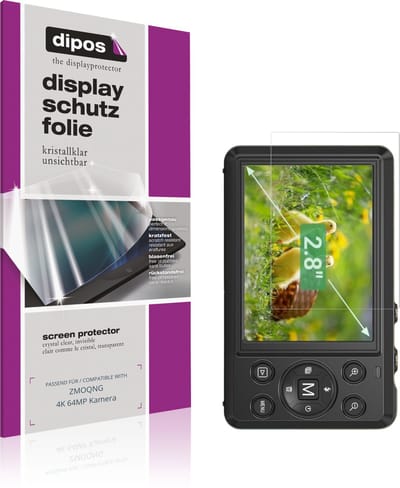 dipos – 4x Beschermfolie geschikt voor ZMOQNG 4K 64MP Kamera | Krasbestendige & heldere Screenprotector Ultra-Thin