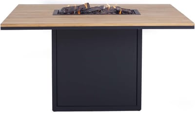 Cosi Fires - Vuurtafel Cosiloft Relax Eettafel Black / Teak - Vuurtafels - Hout - Zwart