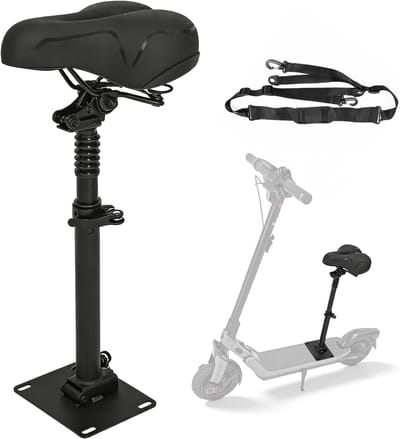 Scooter Zadel - Zitje Elektrisch - Comfortabel Rijden - Inklapbaar Schokabsorberend - 45-65 cm - Zwart