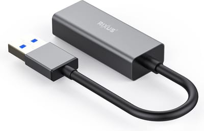 Rixus - USB 3.0 Gigabit Netwerkkaart naar RJ45 Connector - Grijs