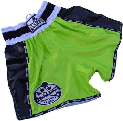 PunchR Muay Thai Kickboks Broek Neon Groen Zwart - S