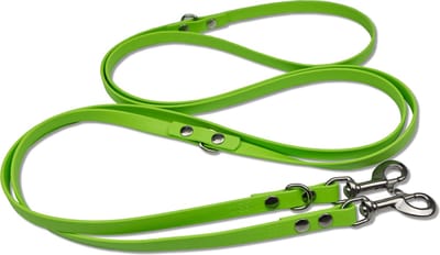 Miqdi - verstelbare, handsfree hondenriem van BioThane®- 3 meter lang - licht groen - M - voor middelmaat hond
