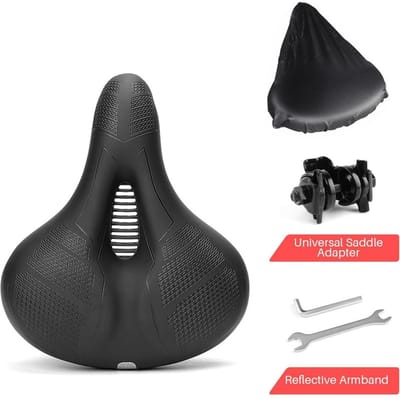 Selle de vélo à double boule absorbant les chocs, mousse à mémoire de forme, coussin de siège de vélo noir