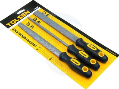 Houtrasp Set - Vijlen Set - Hout Bewerken - Comfortabele Grip - 3 Delig - Zwart