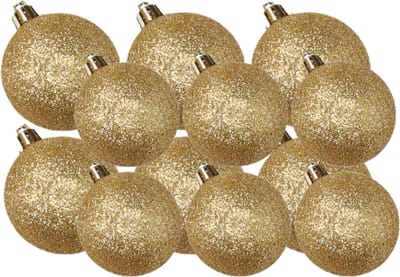 Kerstversiering set glitter kerstballen in het goud 6 en 8 cm pakket - 30x stuks