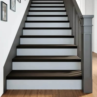 vidaXL - Traptreden - 12 - st - 90x25x2 - cm - massief - eikenhout - bruin-zwart