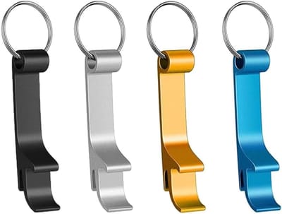Set van 4 kleurrijke aluminium blikopeners - praktisch accessoire voor feesten en bijeenkomsten, ideaal voor elke gelegenheid