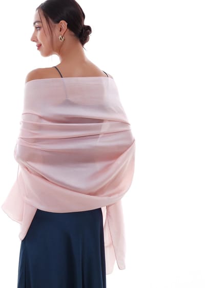 longziming - Sjaal - Shawl - Neksjaal - Trouwstola - Luxe zijde-achtige afwerking - Zachte en huidvriendelijke textiel - Veelzijdig te dragen als accessoire - Tijdloos cadeau voor bruiloft of jubileum - Roze