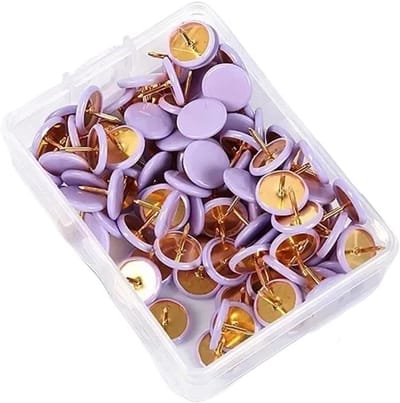 Ronde punaises - Duim punaises - Berichten ophangen - Metalen kern - 100 stuks - Lavender