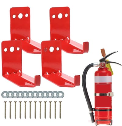 Brandblusser Wandhouder - Montagebeugel Blusser - Brandveiligheid Thuis - Hoog Draagvermogen - 4 stuks - Rood