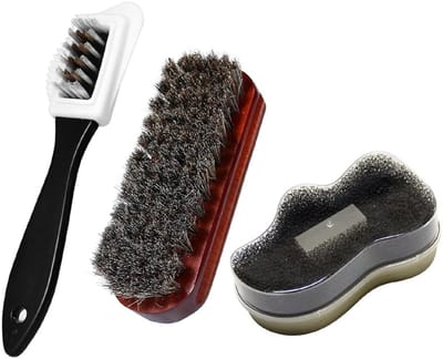 Allecto - Suède borstel - Schoen onderhoud - 4-zijdige borstel - Hout en rubber - Voor nubuck en velours - Geschikt voor schoenen en meubels