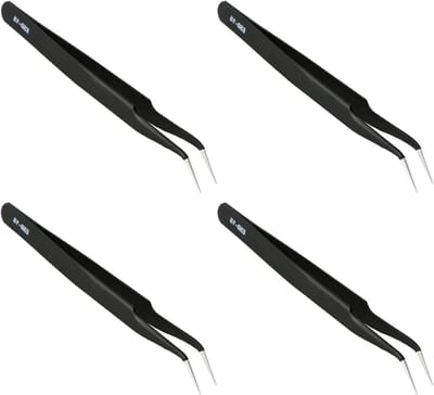 Precisie Pincet Set - Anti-statisch Gereedschap - Elektronica Reparatie - Hittebestendige Coating - 120mm Lengte - Zwart