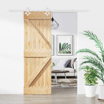 vidaXL - Schuifdeur - 70 - x - 210 - cm - Massief - Pine - Hout - (Onbehandeld)
