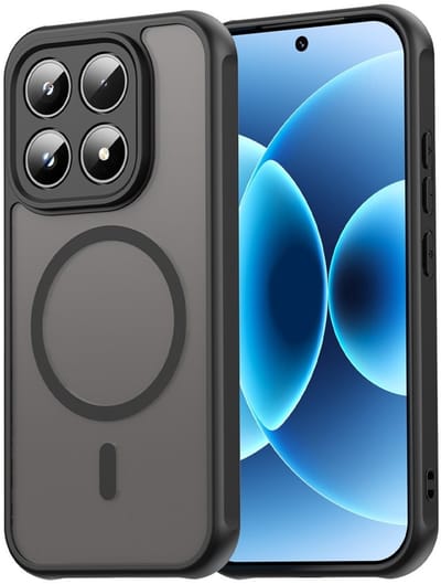 Coverup Hoesje - Geschikt voor Xiaomi 17 Hoesje - Coverup Mat Transparante Back Cover met Camera Cover - MagSafe Compatible - Zwart