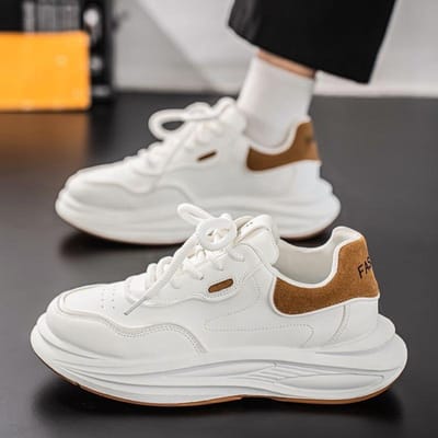 Heren Hardloopschoenen Ademende Gym Sneakers met Luchtkussen Antislip Zool Atletische Wandelschoenen voor Heren Chunky Sneakers 39 white