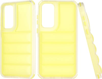 Hoesje geschikt voor Samsung Galaxy A35 - Techsuit Wave Shield Shockproof Hard Case Back Cover - Geel