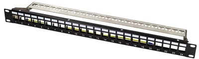 LOGILINK Patchpanel NK4058, 19", 24 keystone-modules, zwart
