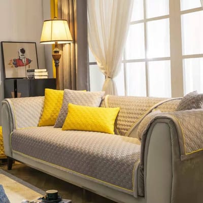 Mode Borduurwerk Sofa Handdoek Winter Warm Verdikken Pluche Gewatteerde Sofa Hoes Luxe Effen Kleur Bankhoezen voor Woonkamer 70x70cm 1pc