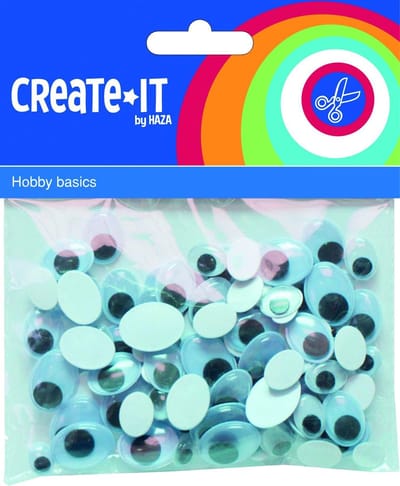 Haza Original Wiebeloogjes Knutselset Create It - Bewegende Wiebel Ogen 100 Stuks - Zelfklevend
