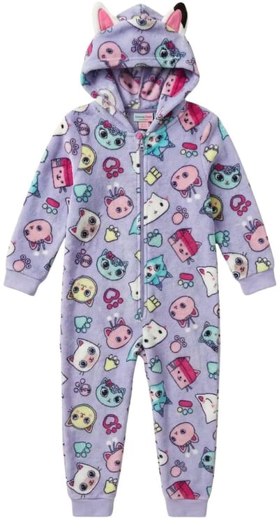 Gabby's Dollhouse Onesie - Maat 98/104 - Polyester - Pyjama - Paars