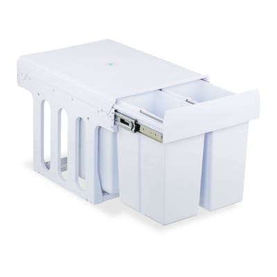 inbouw prullenbak - 4 vakken - 4x 8 l - keukenkast vuilnisbak - wit