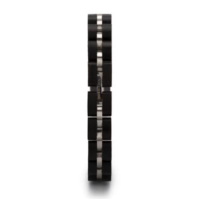Hoentjen, houten armband - ebben RVS, 12mm