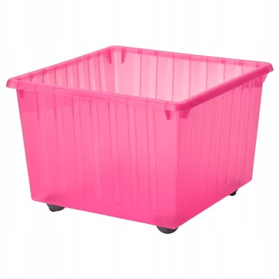 IKEA VESSLA Opbergdoos op wielen Roze 39x39cm
