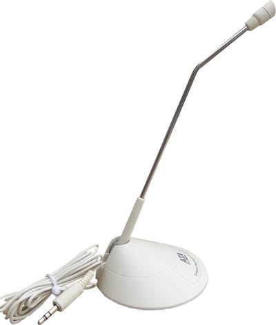ATA Desktop Microphone, bureau microfoon, 30Hz - 16kHz, 2 meter, 3.5 mm jack, Wit