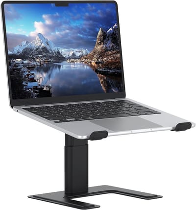 Verstelbare Laptopstandaard voor Bureau, Ergonomische Aluminium Houder Geschikt voor 10 tot 17.3 Inch Notebooks, Ideaal voor Thuiswerk en Kantoorgebruik