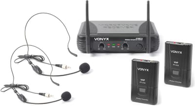 Vonyx STWM712H 2-kanaals VHF Draadloos Microfoonsysteem met headsets