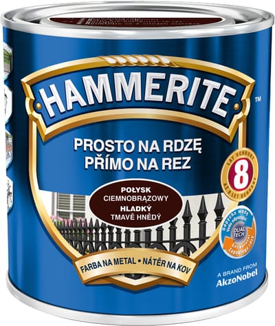 Hammerite Direct op roest Roestverf Anticorrosieverf 2,5l, Donkerbruin/Glad