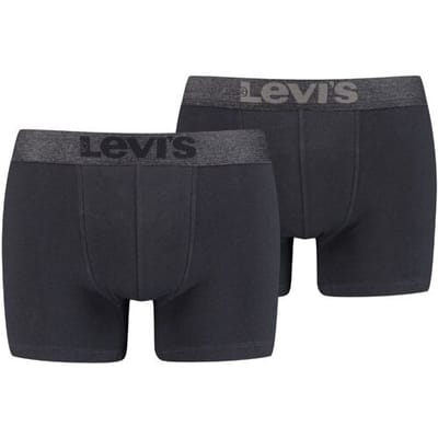 Levi's Boxershorts Melange WB Organic Cotton 2-pack Zwart-S