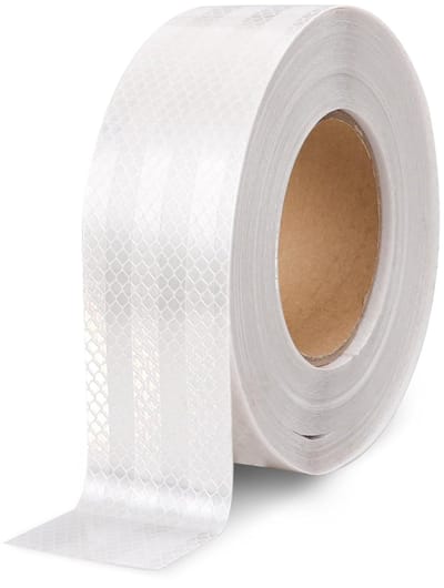 Famanu – Reflectietape wit 25 m x 5 cm – PVC zelfklevend – duurzame reflectorband voor auto en vrachtwagen