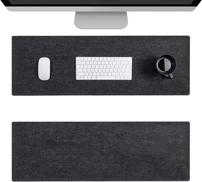 Grote Vilt Bureauonderlegger 90 x 40 cm - Desk Mat voor Kantoor en Thuis, Ideaal als Muismat en Werkplek Bescherming (Donkergrijs)