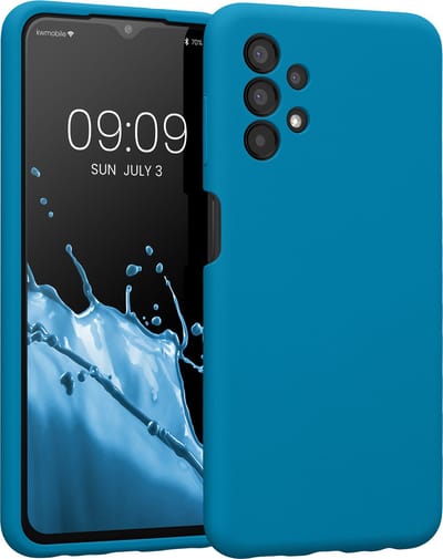 kwmobile telefoonhoesje geschikt voor Samsung Galaxy A13 4G - TPU backcover met siliconen coating - Smartphone case in Caribisch blauw