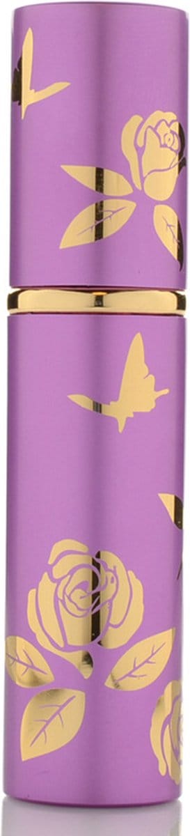 Luxe Mini Parfum Flesje - Navulbaar - 10 ml - Reisflesje - Parfumverstuiver - Paars / Goud